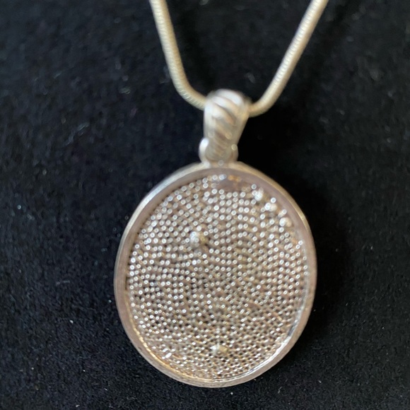 Silver-Turquoise Rhinestone Necklace Set - Picture 4 of 6